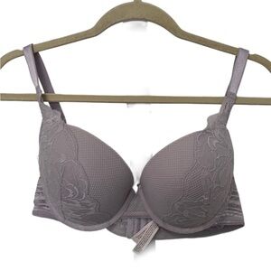 Elegant Lace Underwire Bra - Purple